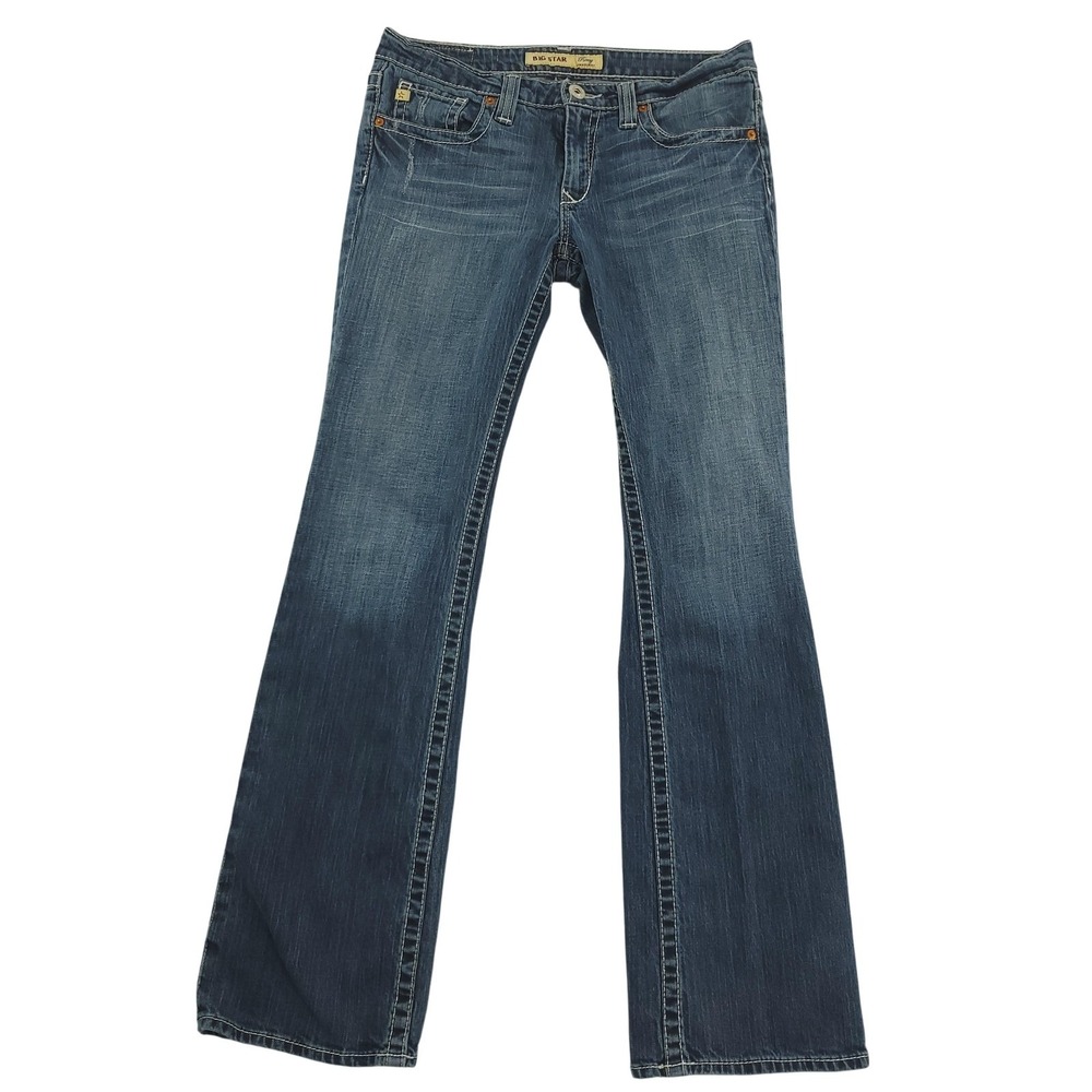 Big Star Remy Jeans Womens 30L Blue Medium Wash Low Rise Bootcut Stretch Denim‎